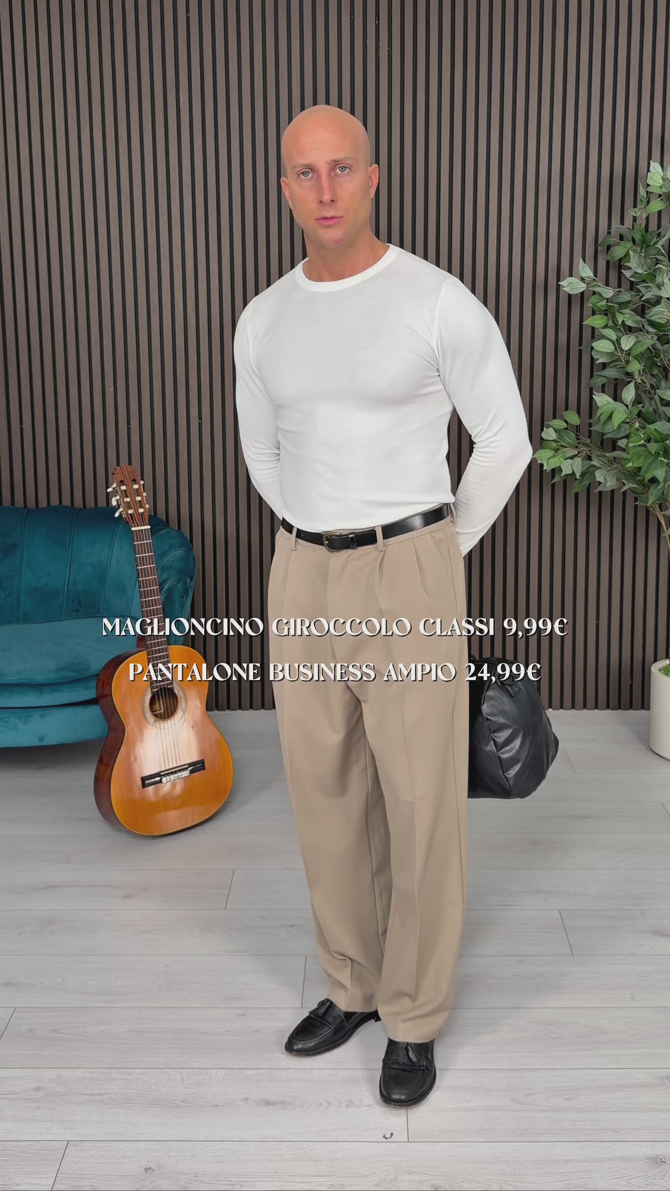 PANTALONE BUSINESS AMPIO - TASCHE DIETRO